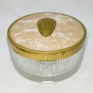 Vintage 1950s glass powder jar